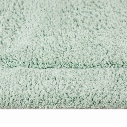 Cotton Non Slip Oval 2 Piece Bath Rug Set - Sage