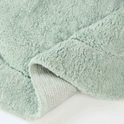 Cotton Non Slip Oval 2 Piece Bath Rug Set - Sage