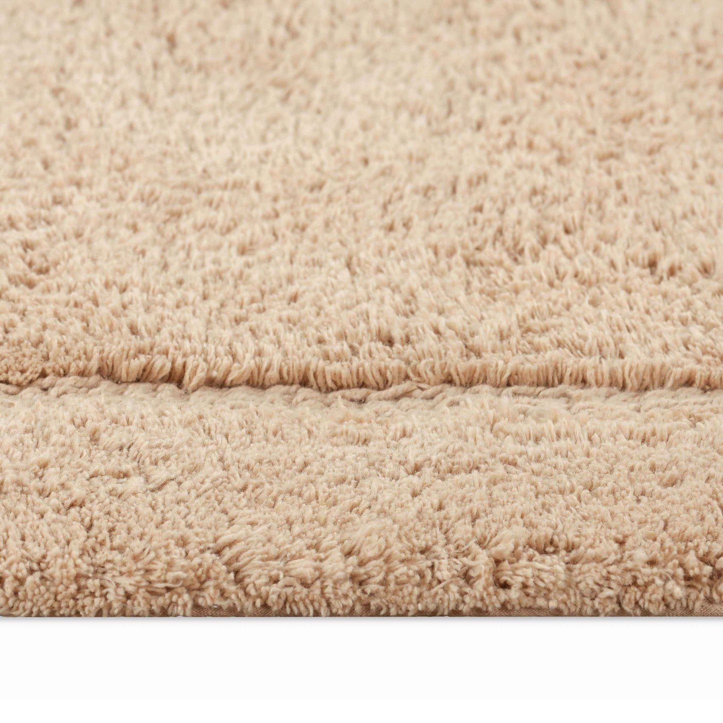 Cotton Non Slip Oval 2 Piece Bath Rug Set - Taupe