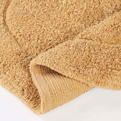 Cotton Non Slip Oval 2 Piece Bath Rug Set - Toast