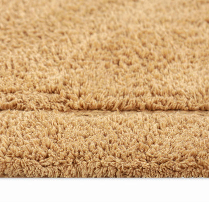 Cotton Non Slip Oval 2 Piece Bath Rug Set - Toast