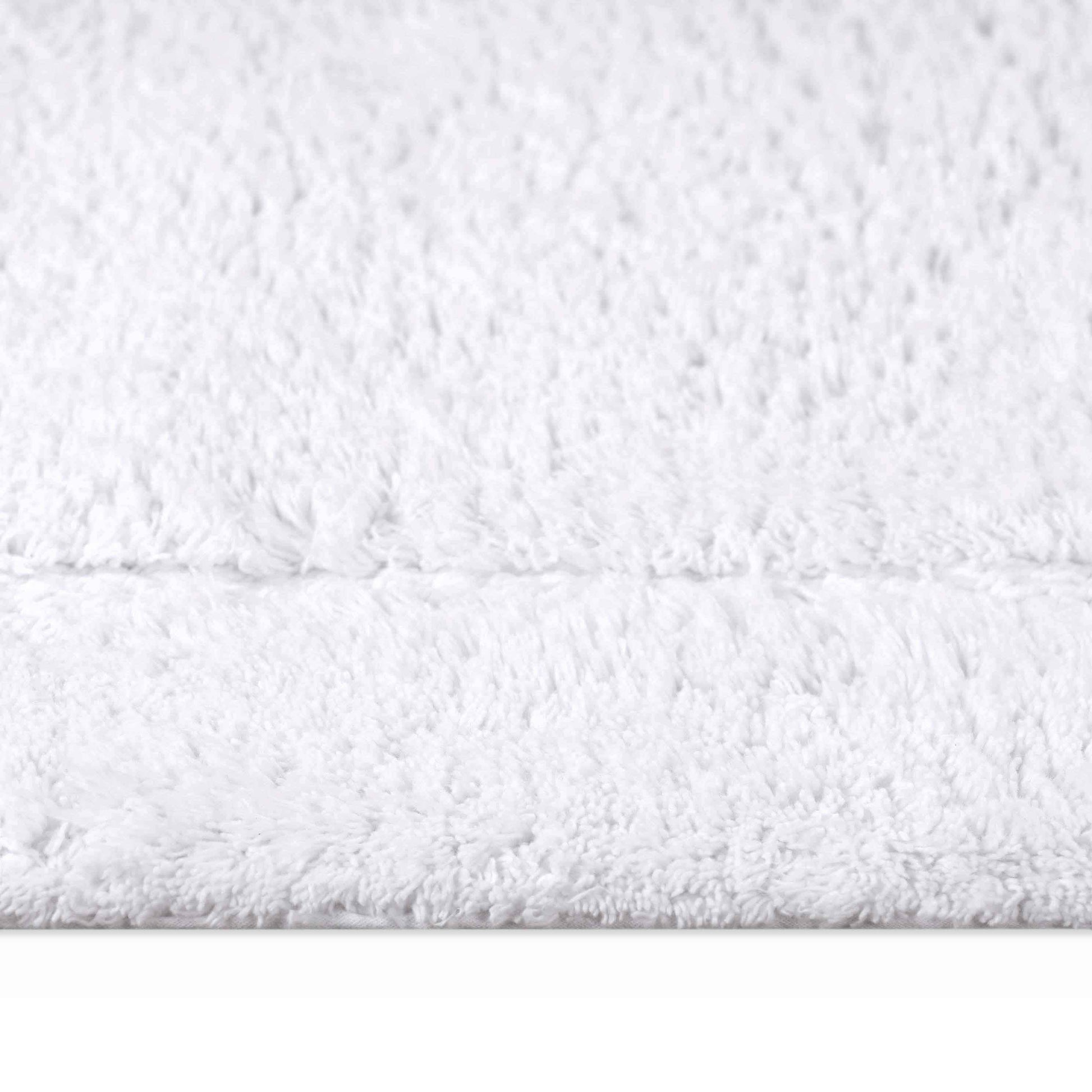 Cotton Non Slip Oval 2 Piece Bath Rug Set - White