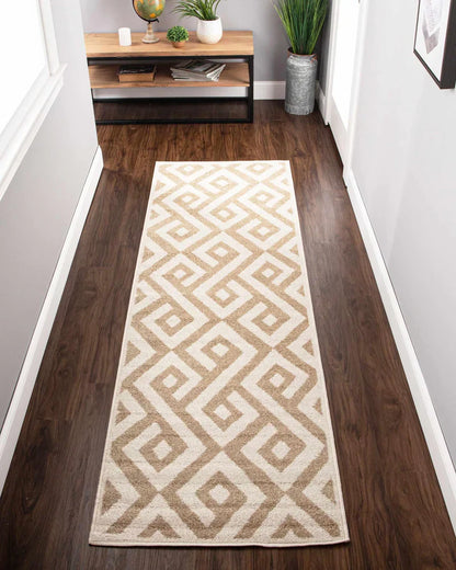 Saxton Geometric Contemporary Area Rug - Ivory