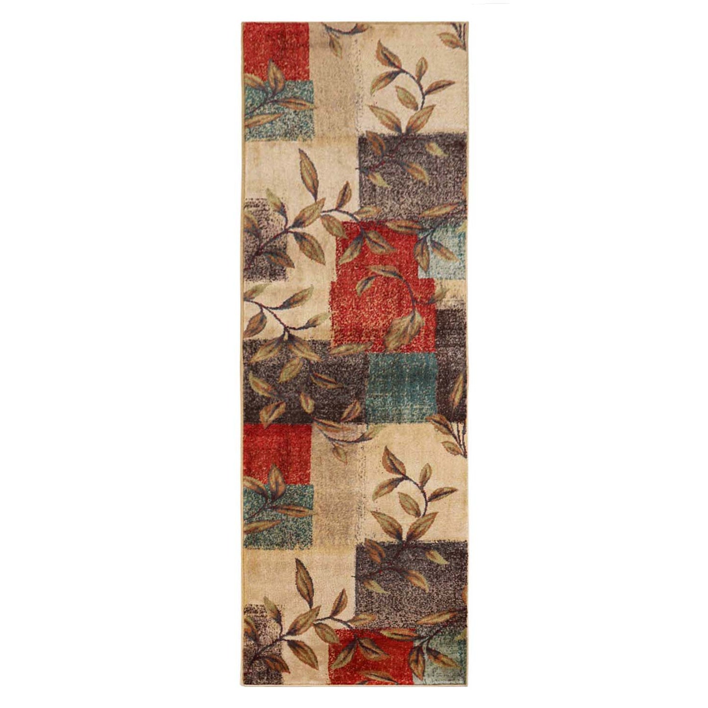 Superior Zedler Patchwork Rustic Leaves Indoor Area Rug or Runner 