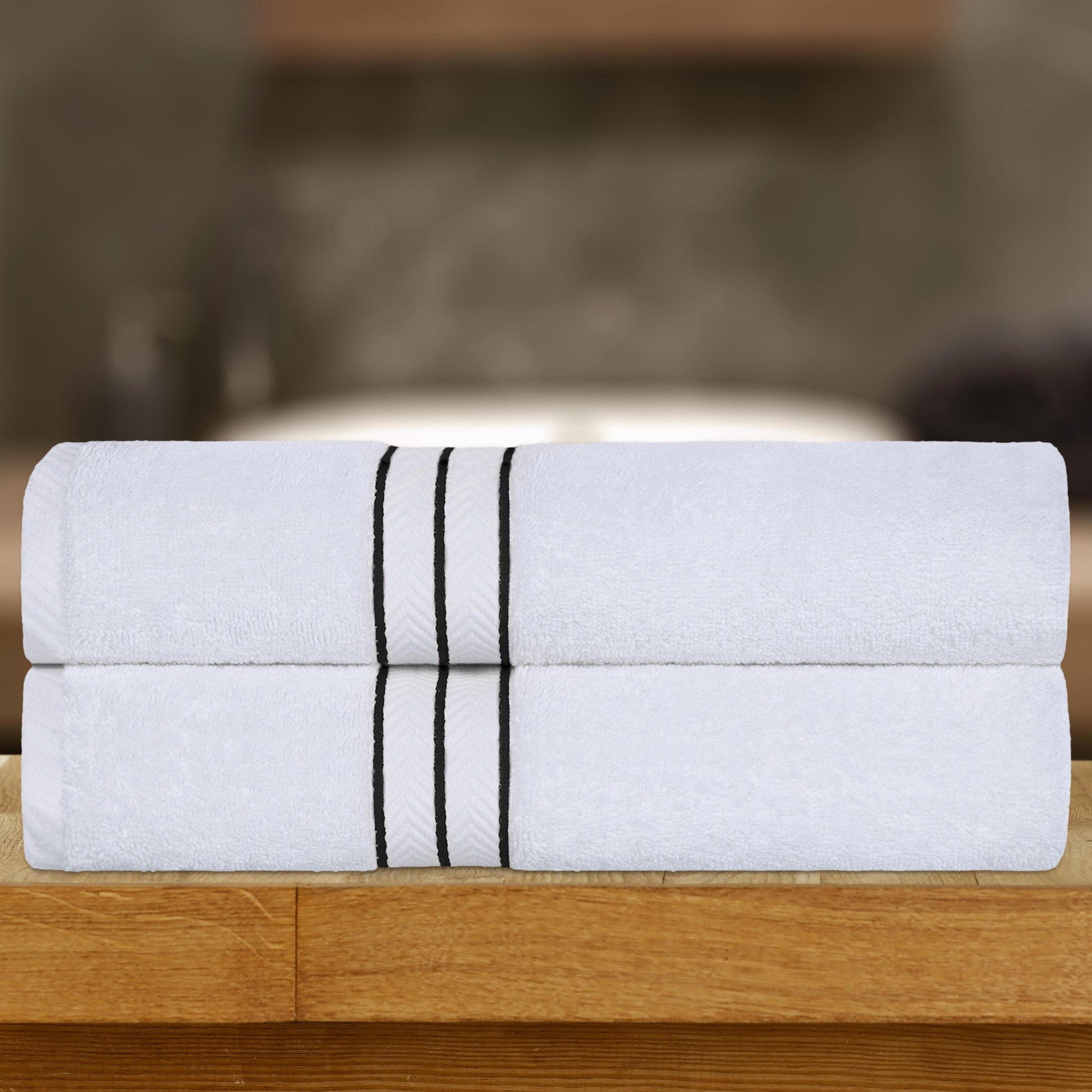 Ultra-Plush Turkish Cotton Hotel Collection Super Absorbent Solid Luxury Bathroom Set - Black