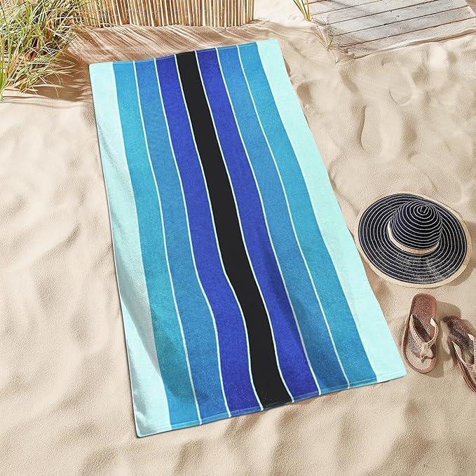 Pacific Stripe Cotton Oversized 2 Piece Beach Towel Set