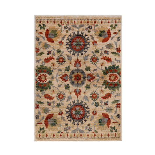 Superior Gulistan Vintage Floral Vines Border Indoor Area Rug Or Runner Rug Or Door Mat - Ivory