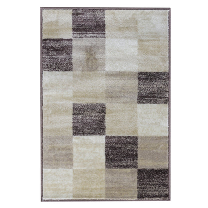 Superior Rockaway Geometric Checkered Rivulet Transitional Area Rug - Beige