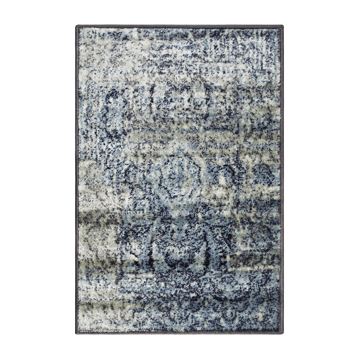 Salford Vintage Abstract Medallion Plush Indoor Area Rug Or Runner - Blue