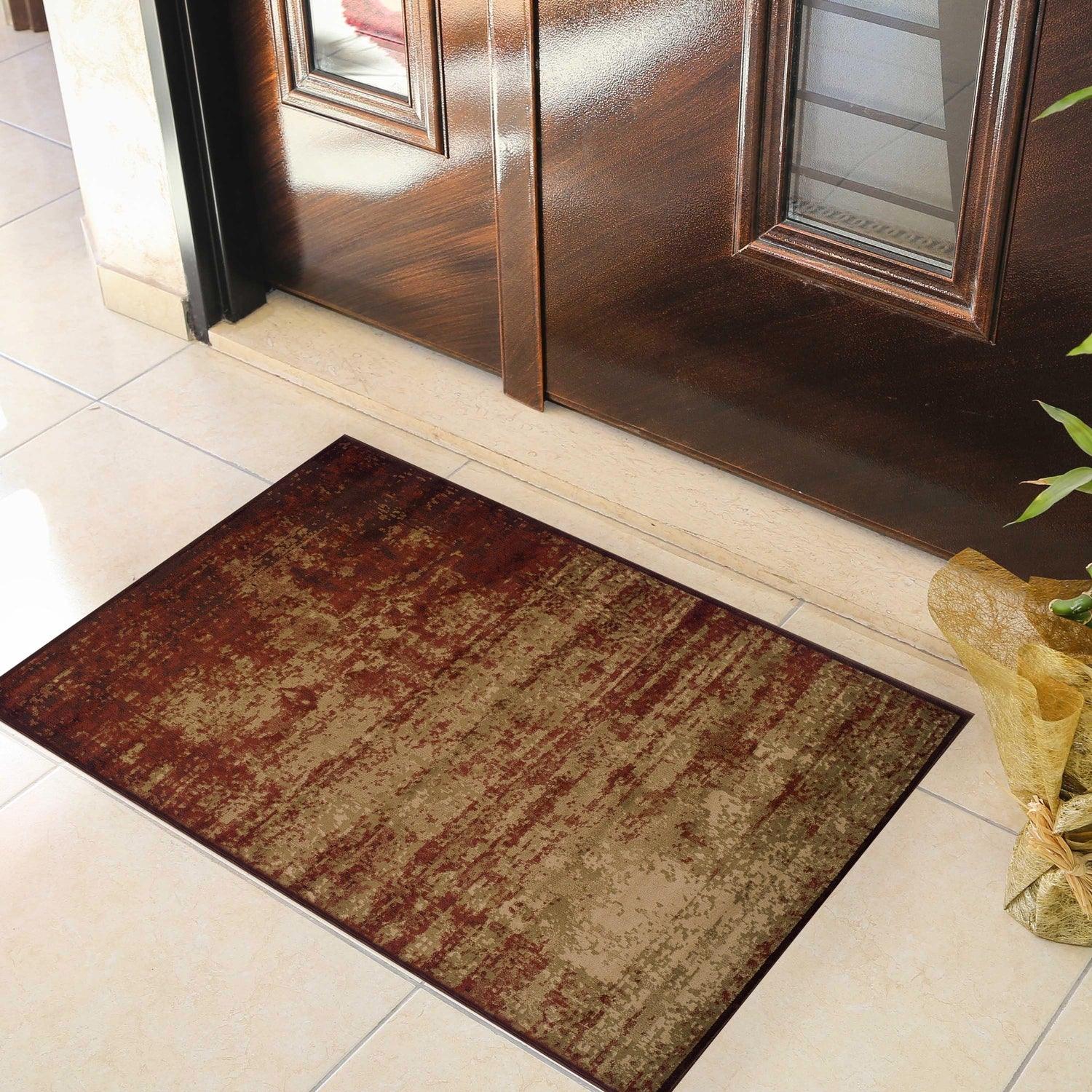 Superior Afton Acid Wash Gradient Indoor Area Rug or Runner Or Door Mat - Auburn