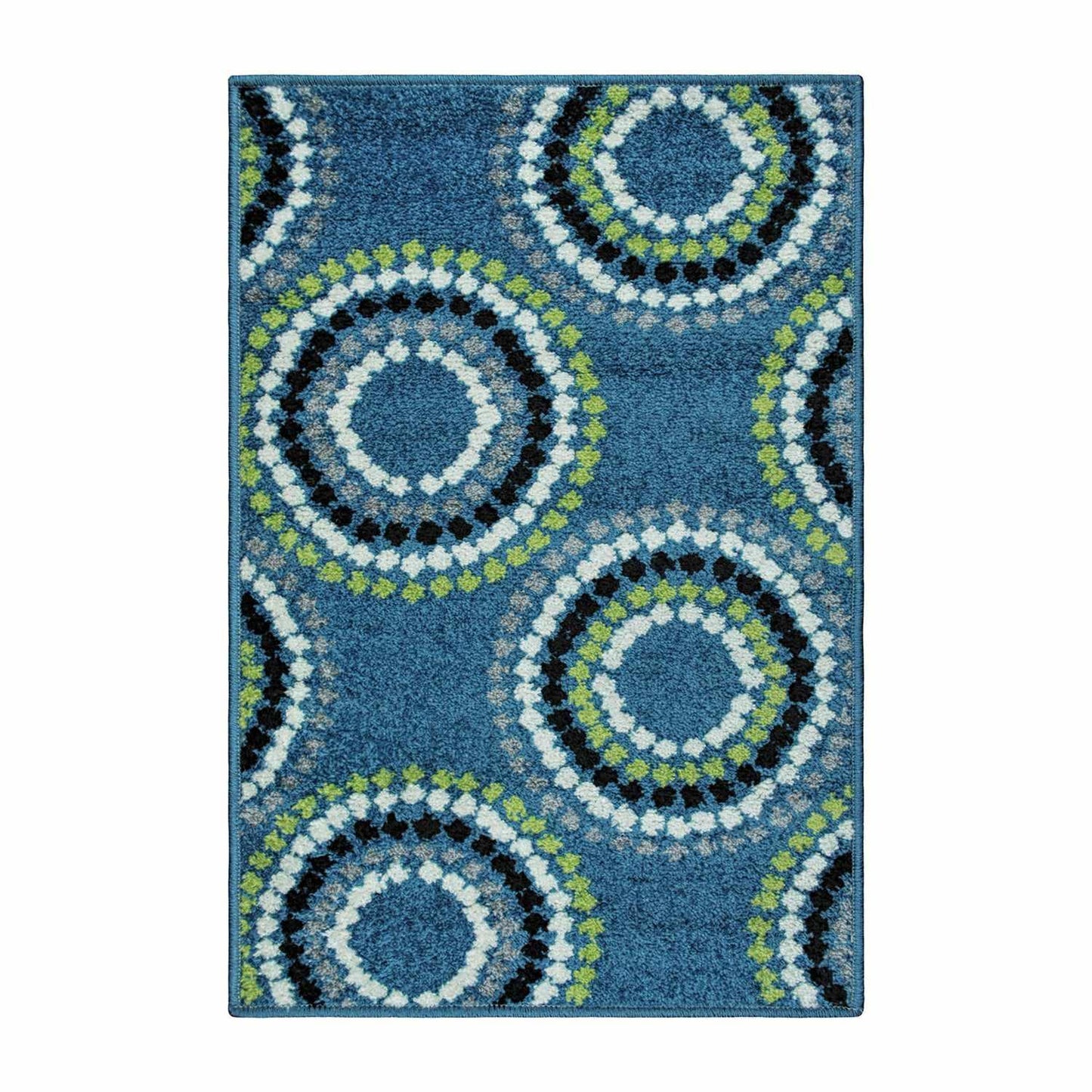 Superior Burgess Modern Geometric Circles Indoor Area Rug - Blue