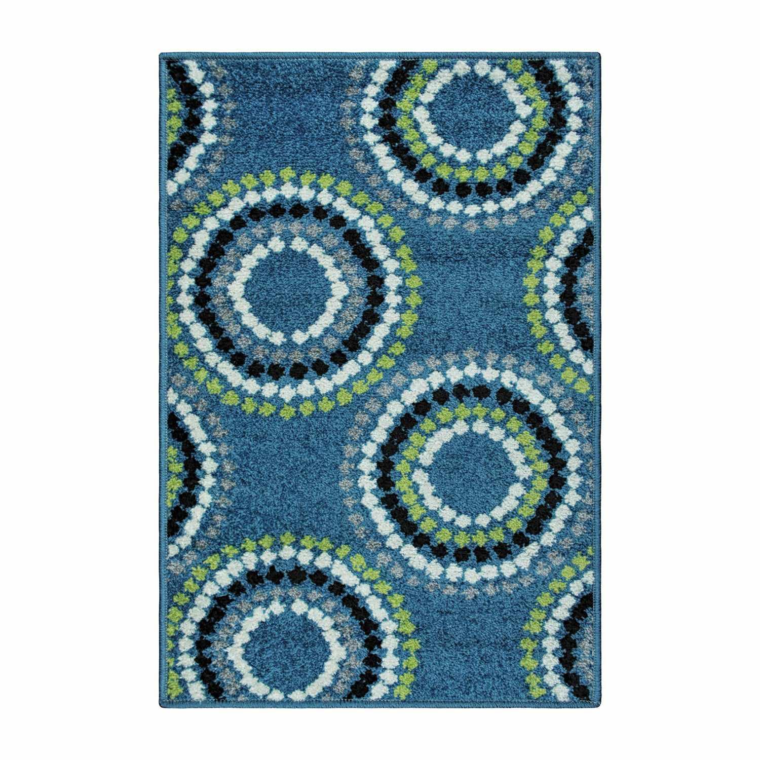 Superior Burgess Modern Geometric Circles Indoor Area Rug - Blue