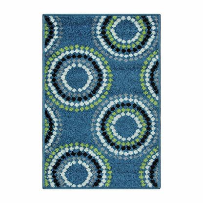 Superior Burgess Modern Geometric Circles Indoor Area Rug - Blue