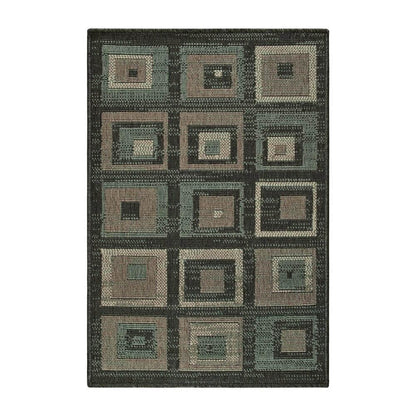  Superior Indoor Outdoor Jute Backed Colburn Geometric Weather Resistant Area Rug