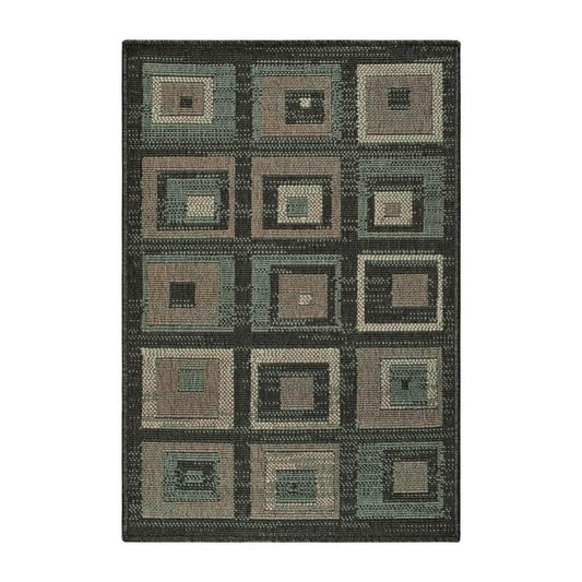  Superior Indoor Outdoor Jute Backed Colburn Geometric Weather Resistant Area Rug