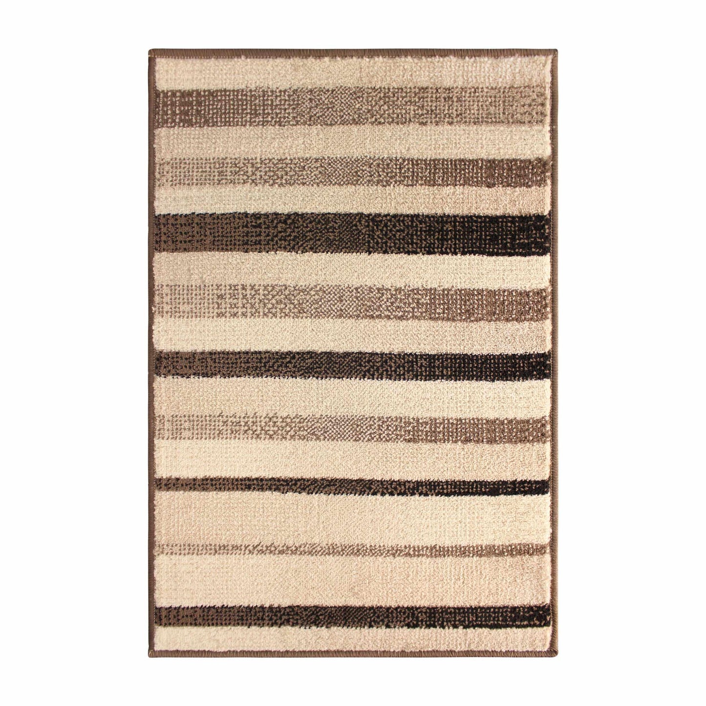 Superior Corona Striped Contemporary Area Rug - Beige