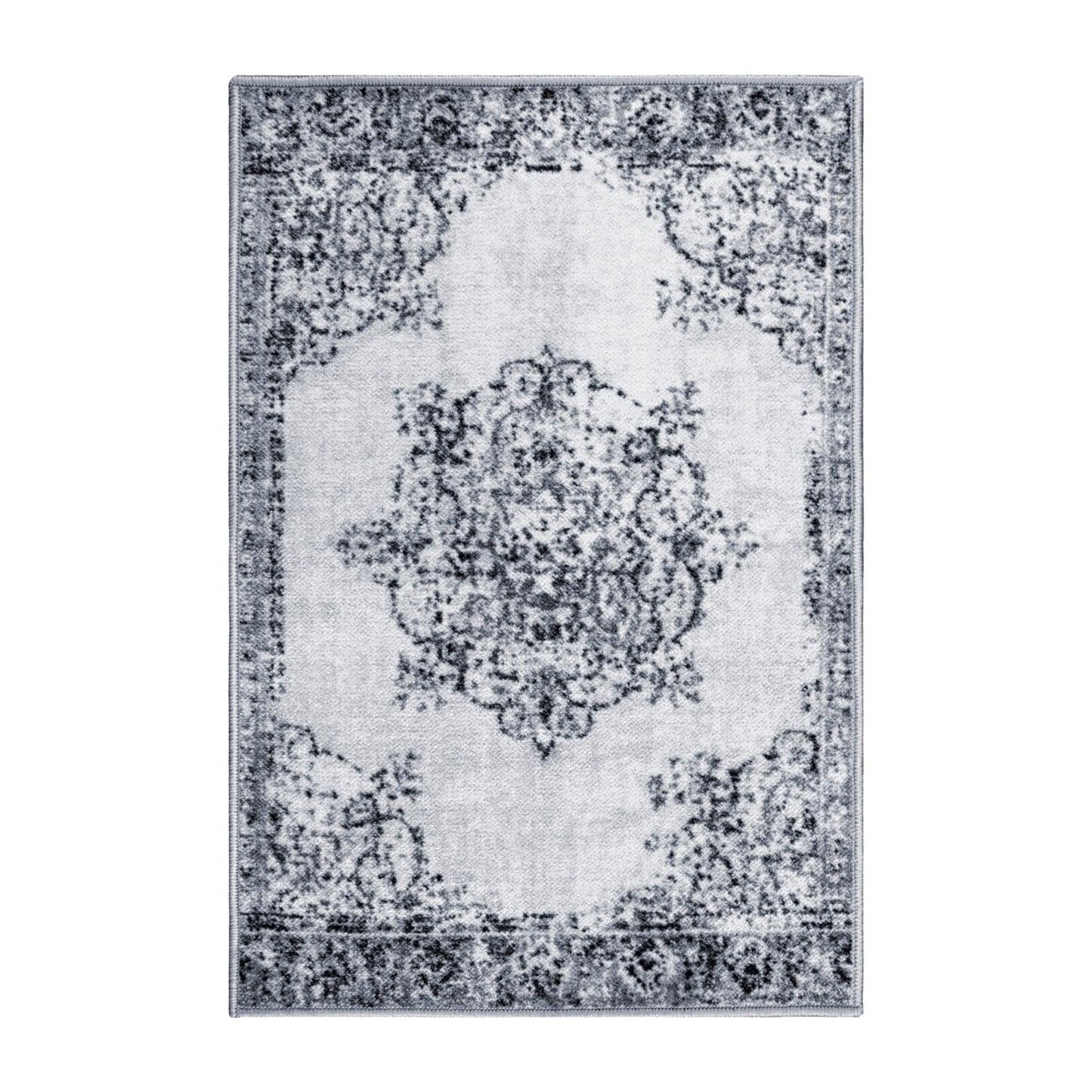 Superior Decklan Floral Medallion Indoor Area Rug or Runner Rug - Grey
