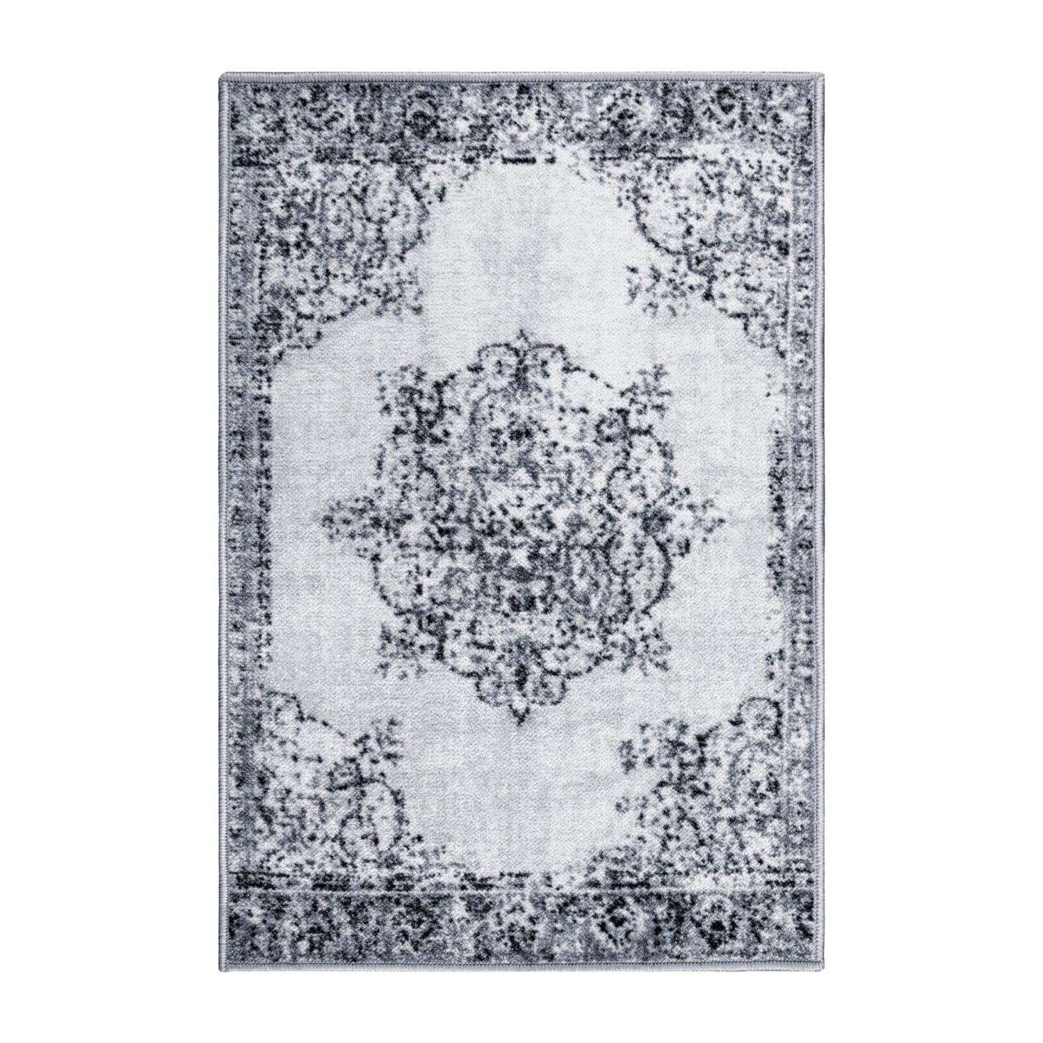 Superior Decklan Floral Medallion Indoor Area Rug or Runner Rug - Grey