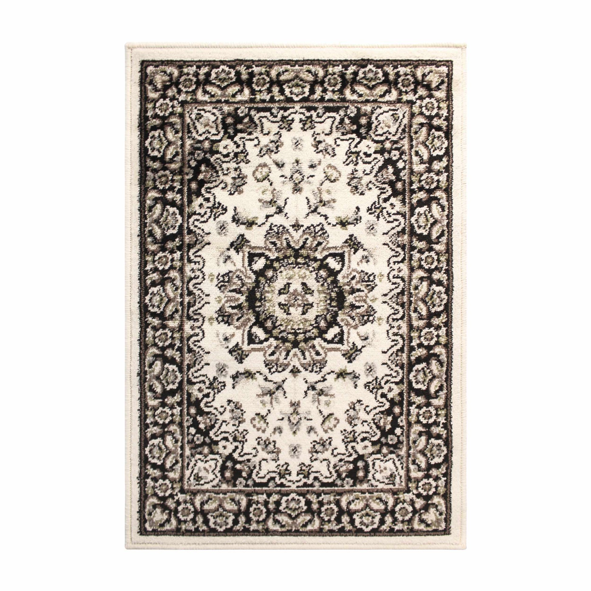  Superior Edinberg Oriental Floral Medallion Area Rug - Ivory/Green