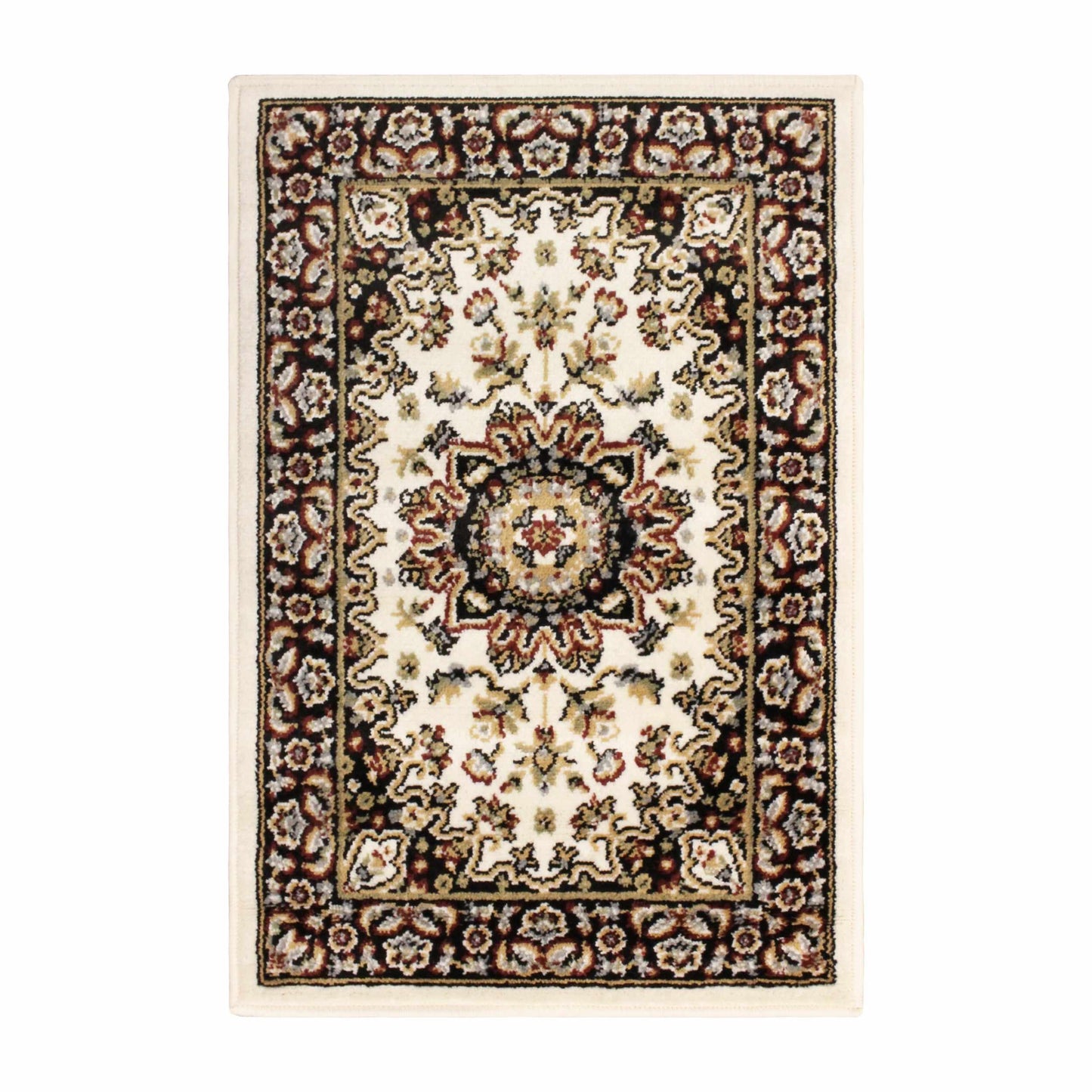  Superior Edinberg Oriental Floral Medallion Area Rug - Ivory/Red