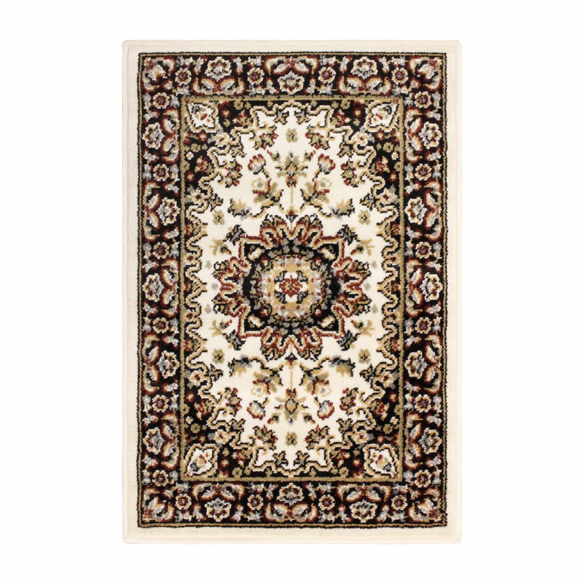  Superior Edinberg Oriental Floral Medallion Area Rug - Ivory/Red