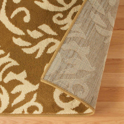  Superior Fleur Distressed Damask Area Rug - Red