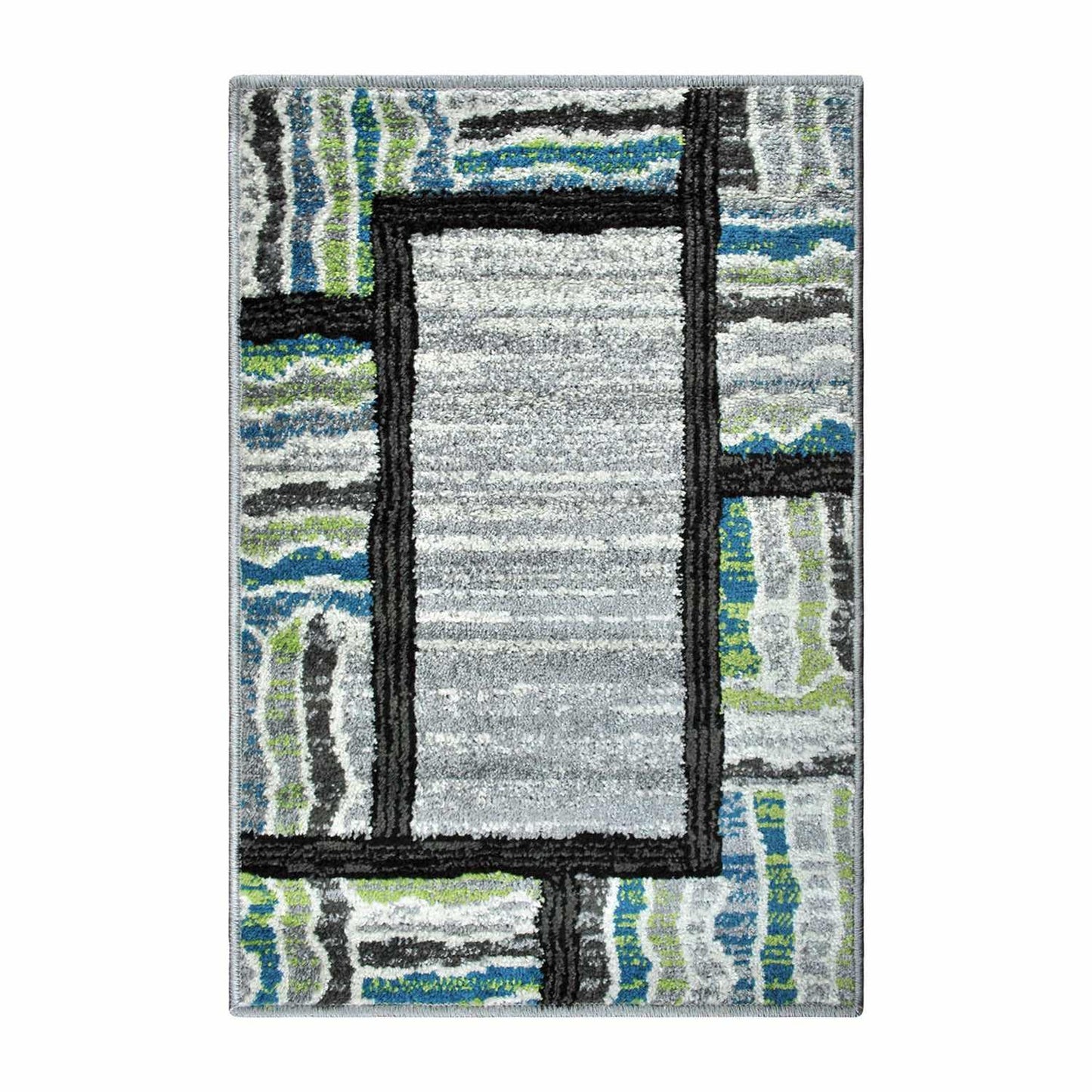 Superior Gemstone Geometric Contemporary Area Rug - Grey
