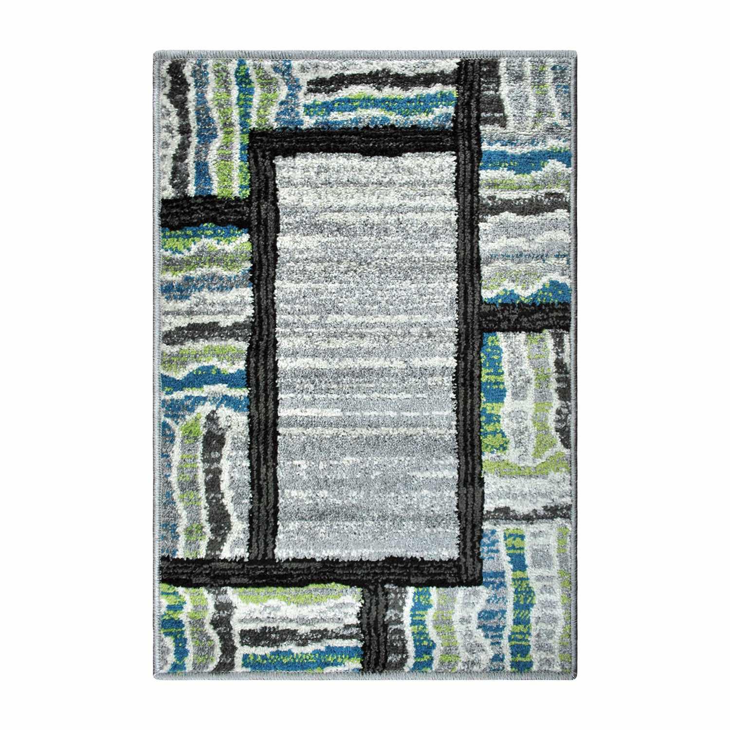 Superior Gemstone Geometric Contemporary Area Rug - Grey