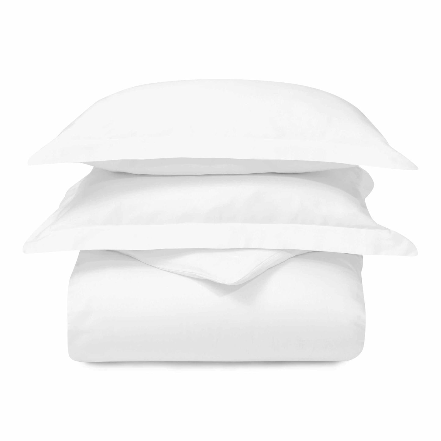 Superior 300 Thread Count Cotton Breathable Solid Duvet Cover Set - White