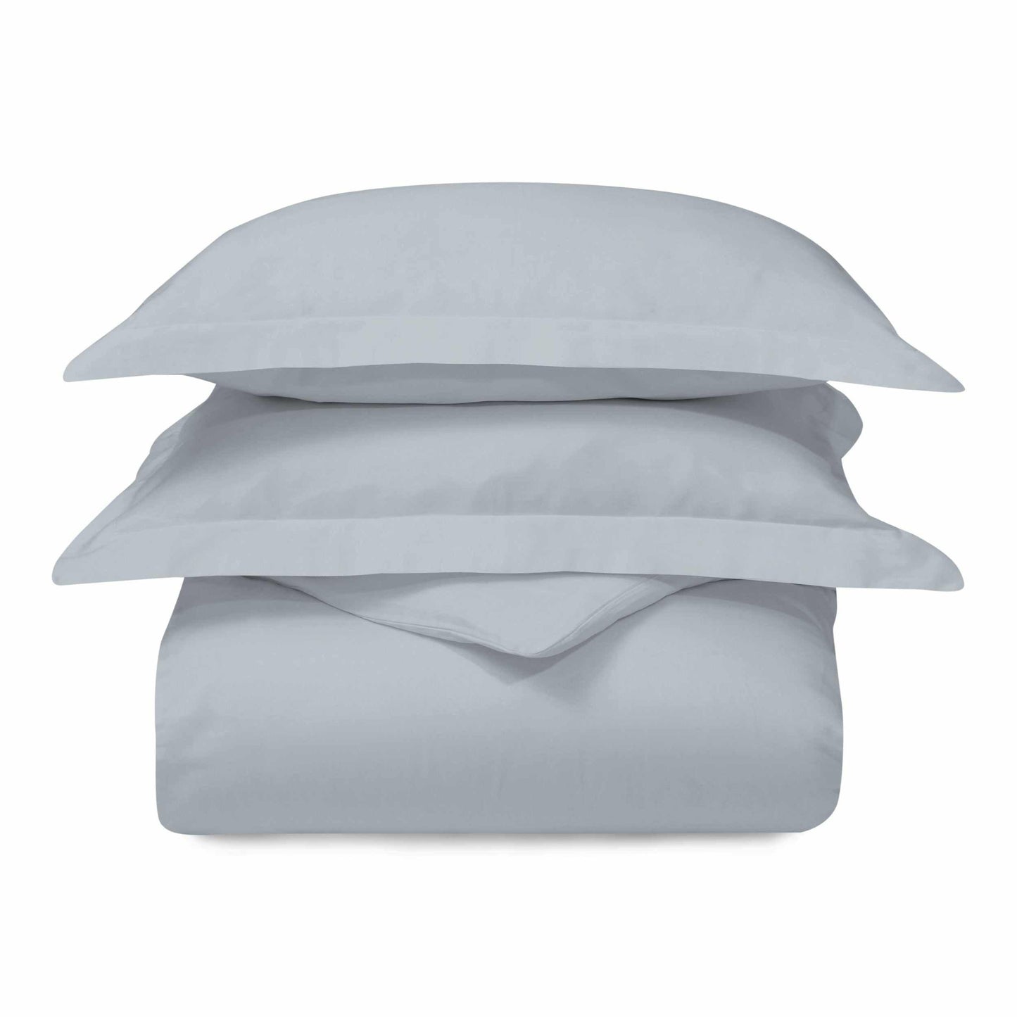 Superior 300 Thread Count Cotton Breathable Solid Duvet Cover Set - Light Blue