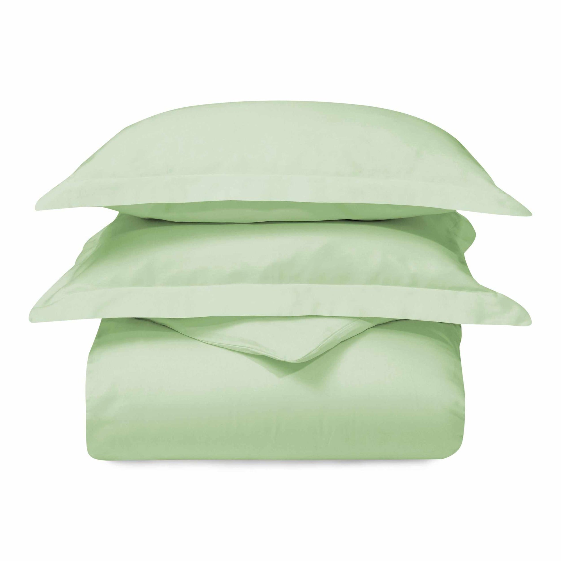 Superior 300 Thread Count Cotton Breathable Solid Duvet Cover Set - Mint
