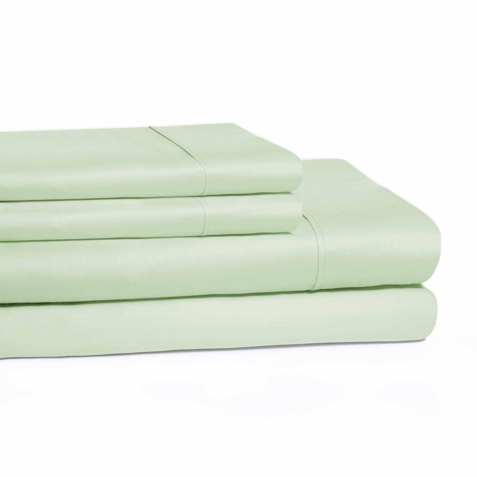 300 Thread Count Cotton Wrinkle Resistant Deep Pocket Solid Sheet Set - Mint