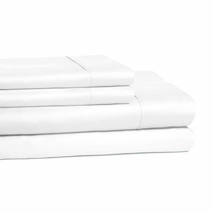  300 Thread Count Cotton Wrinkle Resistant Deep Pocket Solid Sheet Set - White