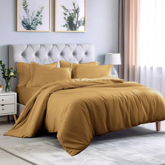 100% Rayon From Bamboo 300 Thread Count Solid Duvet Cover Set