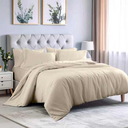 100% Rayon From Bamboo 300 Thread Count Solid Duvet Cover Set