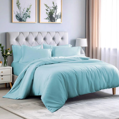 100% Rayon From Bamboo 300 Thread Count Solid Duvet Cover Set