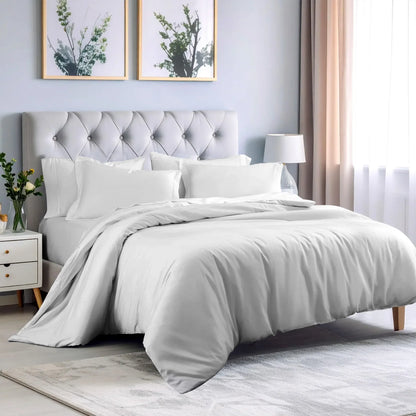 100% Rayon From Bamboo 300 Thread Count Solid Duvet Cover Set
