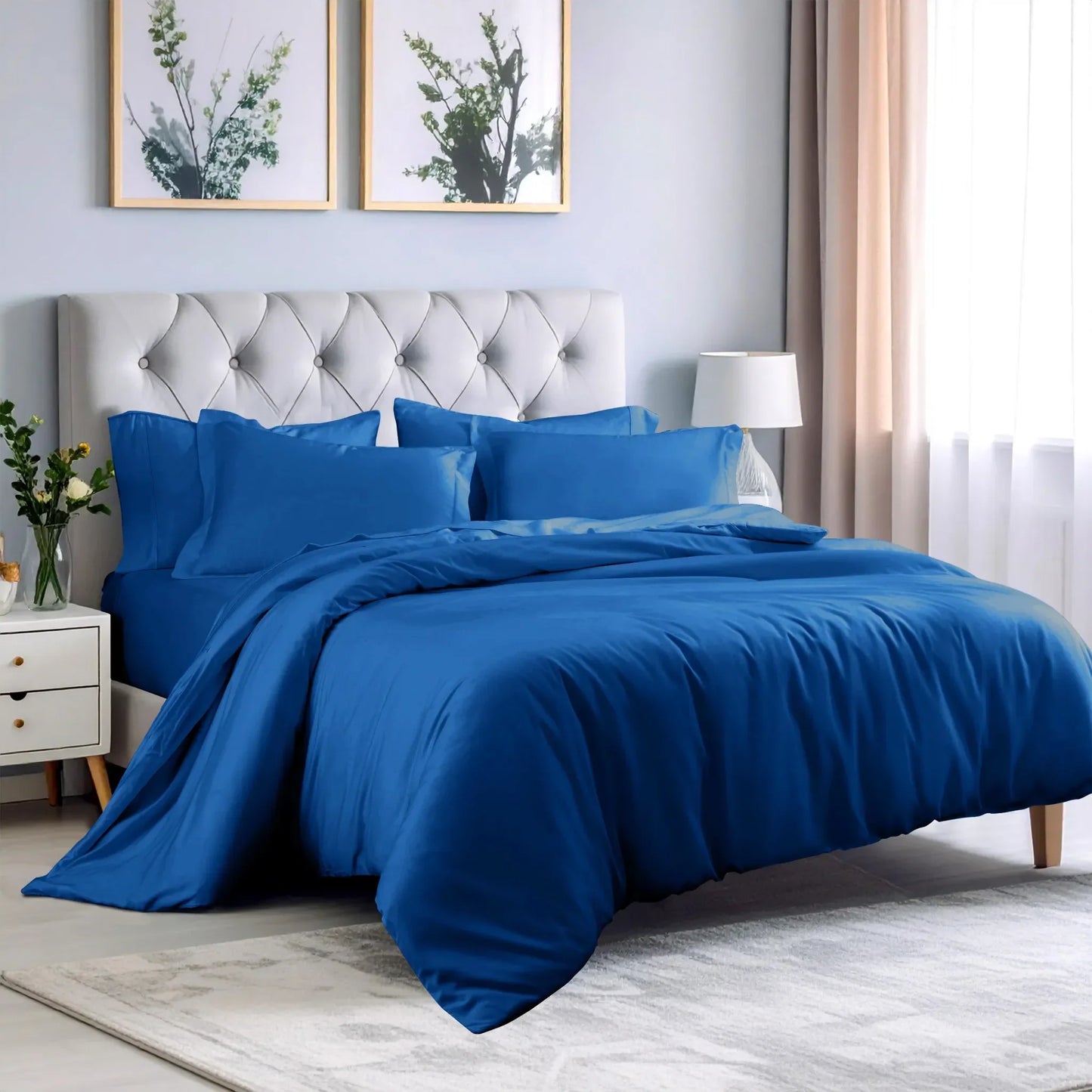 100% Rayon From Bamboo 300 Thread Count Solid Duvet Cover Set