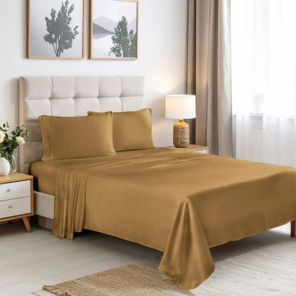 300 Thread Count Rayon From Bamboo Solid Deep Pocket Sheet Set