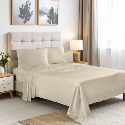 300 Thread Count Rayon From Bamboo Solid Deep Pocket Sheet Set