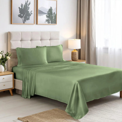 300 Thread Count Rayon From Bamboo Solid Deep Pocket Sheet Set