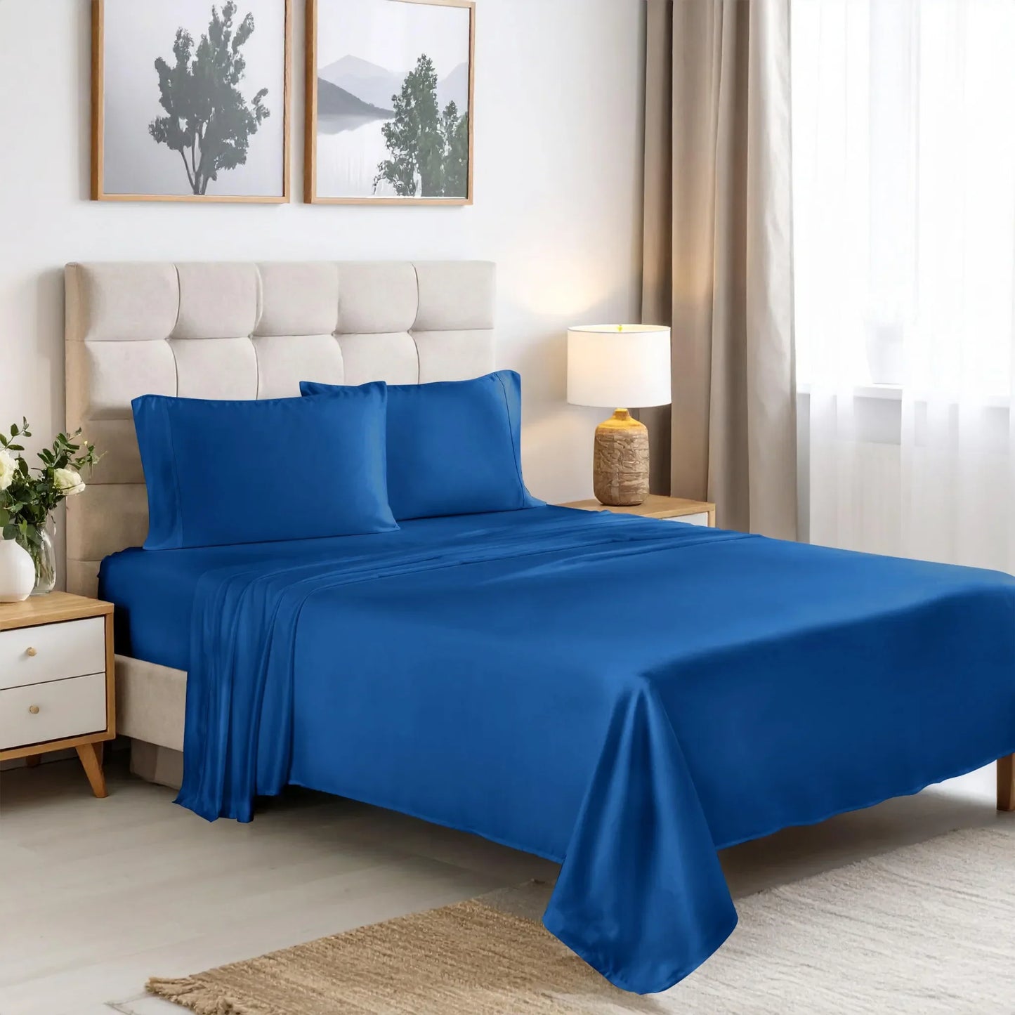 300 Thread Count Rayon From Bamboo Solid Deep Pocket Sheet Set