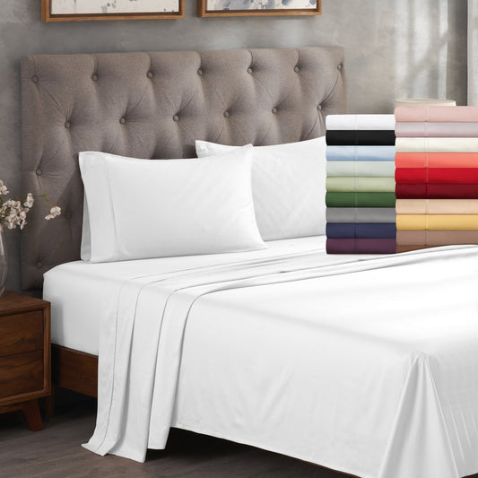 Egyptian Cotton 300 Thread Count Solid Deep Pocket Sheet Set