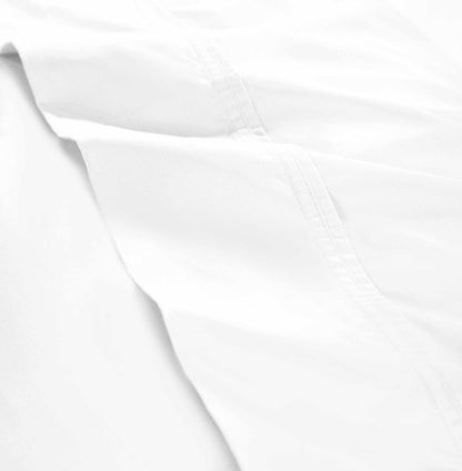 Organic Cotton 300 Thread Count Percale Deep Pocket Fitted Bed Sheet-White