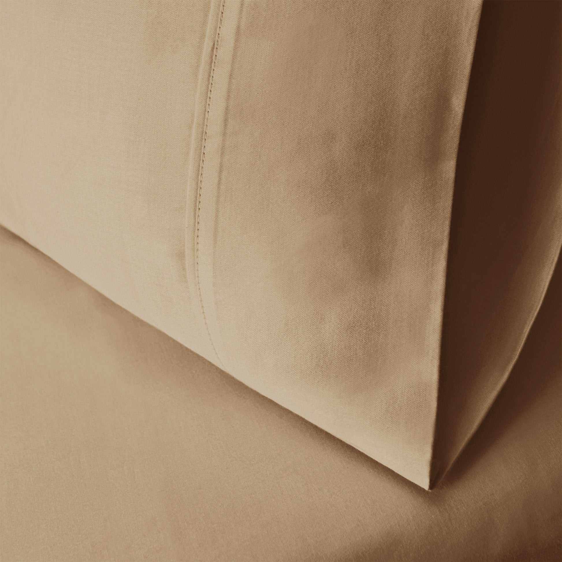 Superior Egyptian Cotton 300 Thread Count Solid Pillowcase Set - Tan