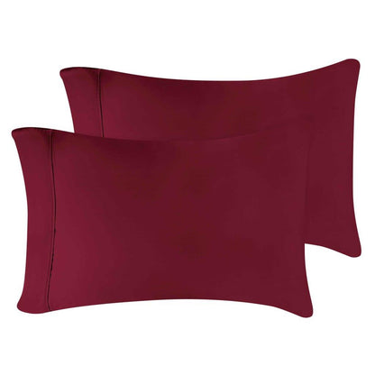 300 Thread Count Modal from Beechwood Solid Pillowcase Set - Burgundy