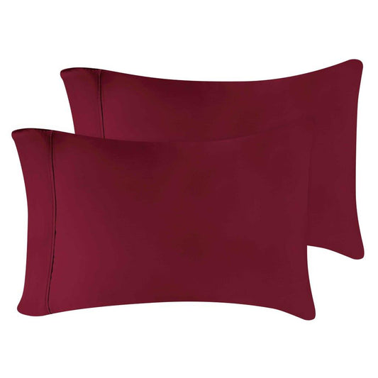 300 Thread Count Modal from Beechwood Solid Pillowcase Set - Burgundy