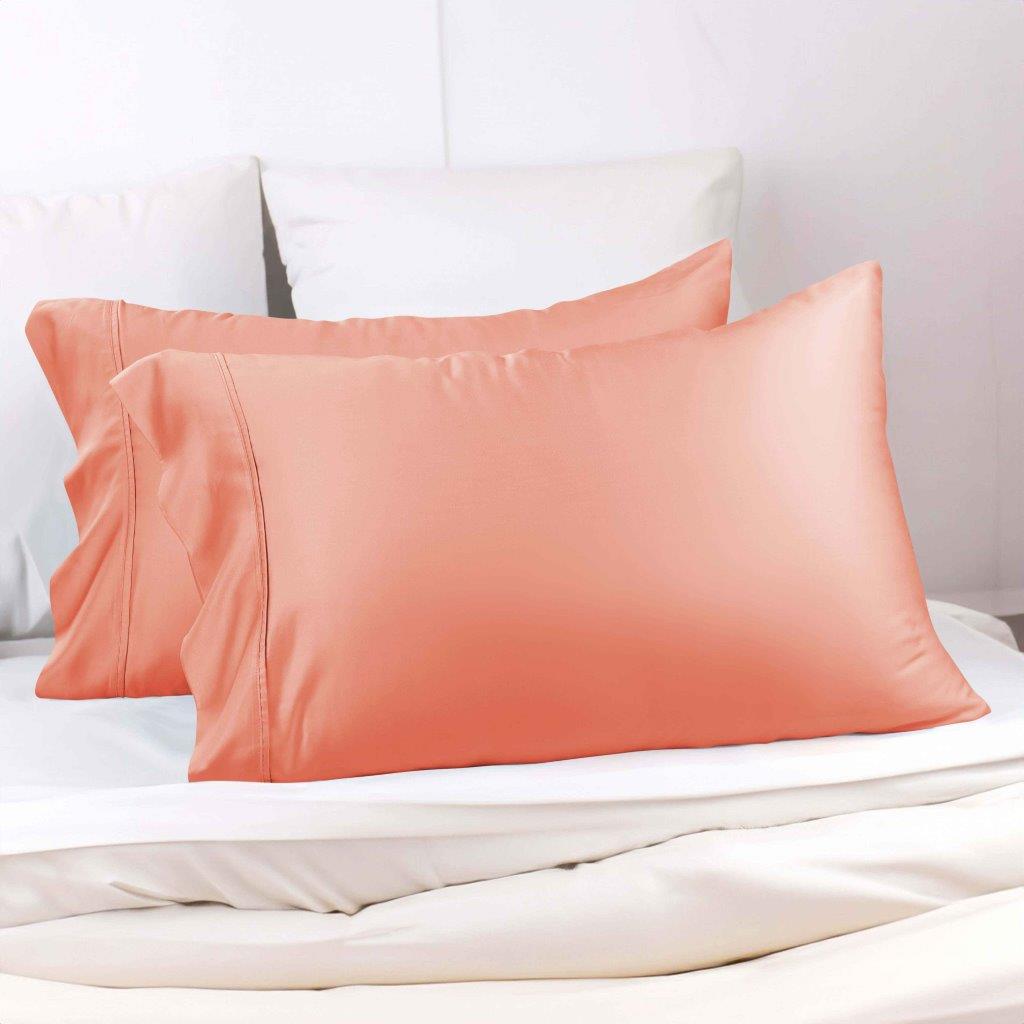 300 Thread Count Modal from Beechwood Solid Pillowcase Set - Coral
