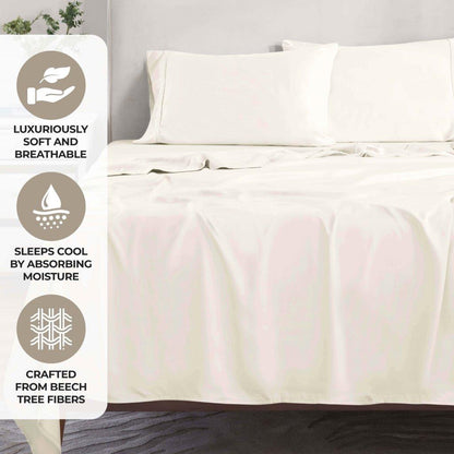 300 Thread Count Modal from Beechwood Solid Pillowcase Set - Ivory