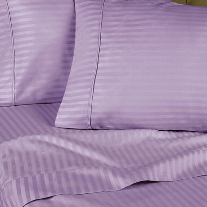 Superior 300 Thread Count Premium Egyptian Cotton Stripe Sheet Set - Lavender